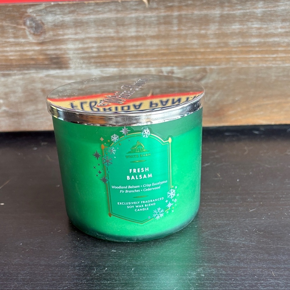 Bath & Body Works/ White Barn Fresh Balsam 3-Wick Candle | New